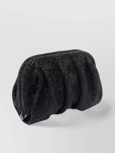 Benedetta Bruzziches Clutch Structured Pleated Rhinestone Embellishment