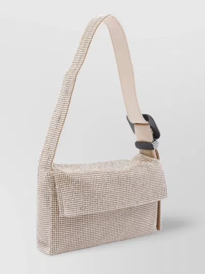 Benedetta Bruzziches Rhinestone Square Buckle Shoulder Bag
