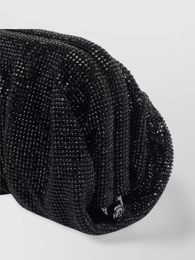 Benedetta Bruzziches Clutch Structured Pleated Rhinestone Embellishment