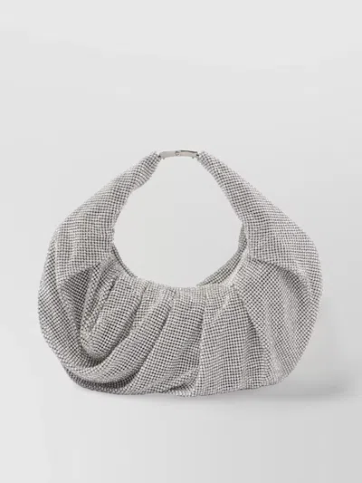 Benedetta Bruzziches Metallic Rhinestone Mini Bag With Slouchy Handle