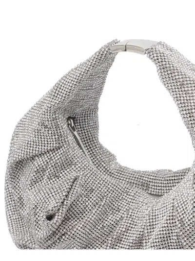 Benedetta Bruzziches Metallic Rhinestone Mini Bag With Slouchy Handle