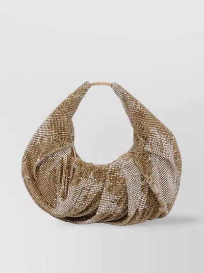 Benedetta Bruzziches Slouchy Rhinestone Mini Bag With Top Handle