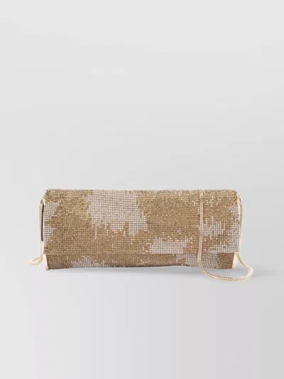 Benedetta Bruzziches Rectangular Rhinestone Chain Shoulder Bag