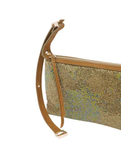 Benedetta Bruzziches Metallic Rectangular Shoulder Bag With Adjustable Strap