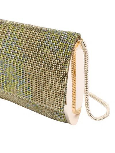Benedetta Bruzziches Chain Strap Rectangular Shoulder Bag With Rhinestone Embellishment