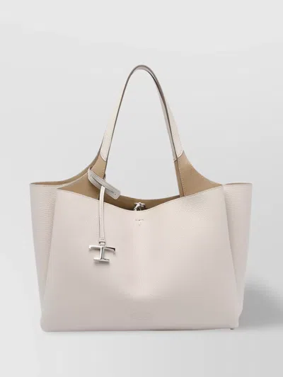 Tod's Textured Leather Tote Bag With 2 Handles
