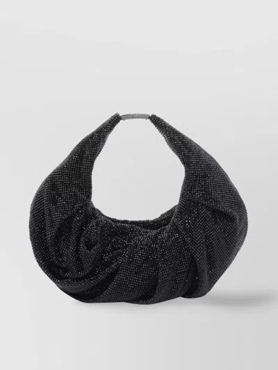 Benedetta Bruzziches Slouchy Beaded Mini Bag With All Over Strass