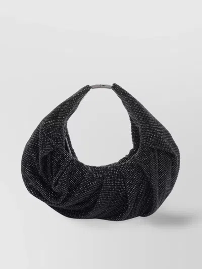 Benedetta Bruzziches Slouchy Beaded Mini Bag With All Over Strass