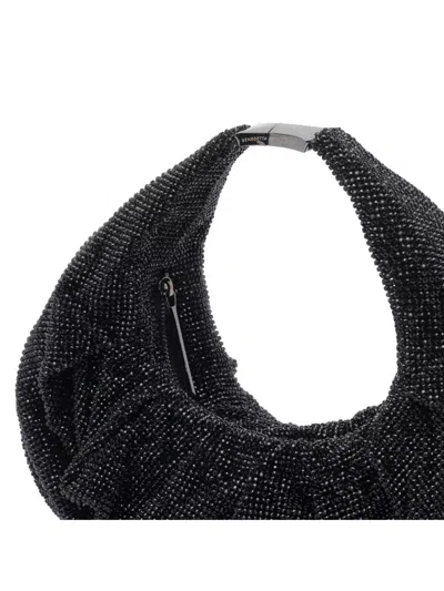Benedetta Bruzziches Slouchy Beaded Mini Bag With All Over Strass