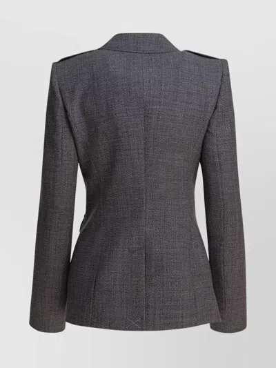 Alexander Mcqueen Fitted Silhouette With Epaulettes And Flap Pockets In Gray