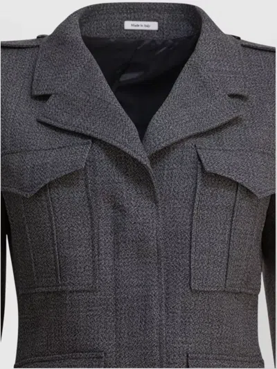 Alexander Mcqueen Fitted Silhouette With Epaulettes And Flap Pockets In Gray