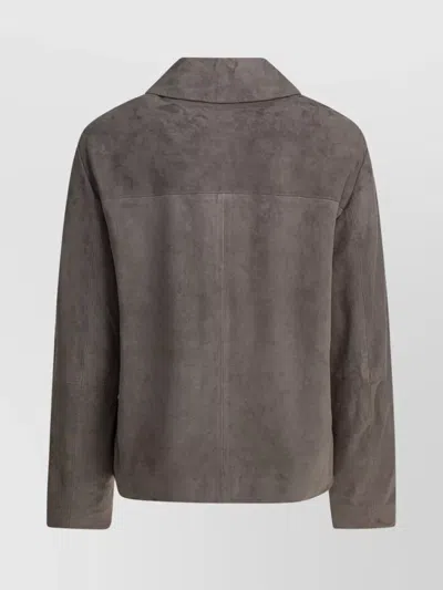 's Max Mara Collared Jackets With Chest Pocket And Long Sleeves In Gray