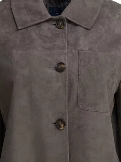 's Max Mara Collared Jackets With Chest Pocket And Long Sleeves In Gray