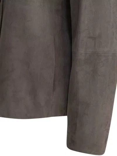's Max Mara Collared Jackets With Chest Pocket And Long Sleeves In Gray
