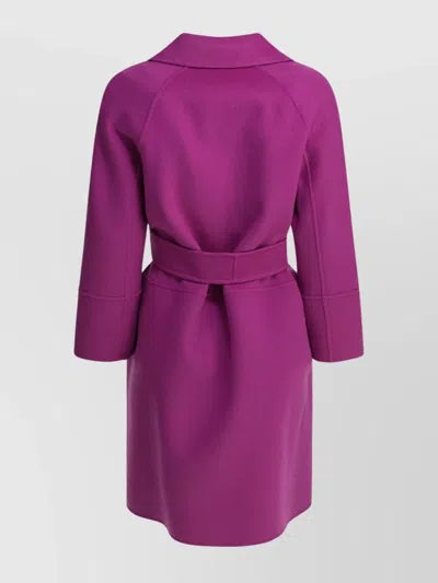 's Max Mara Waist Belted Mid-length Coat With Notched Lapels