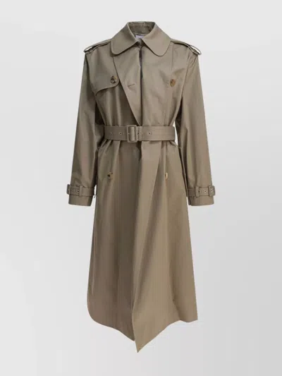Alexander Mcqueen Trench Coat Belted At The Waist In Brown