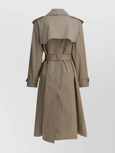 Alexander Mcqueen Trench Coat Belted At The Waist In Brown