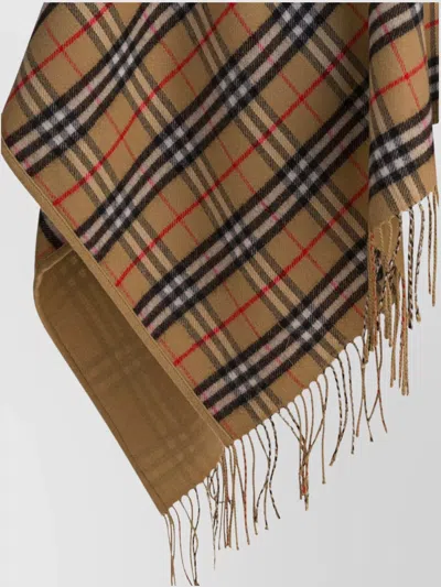 Burberry Fringe Plaid Check Jacket