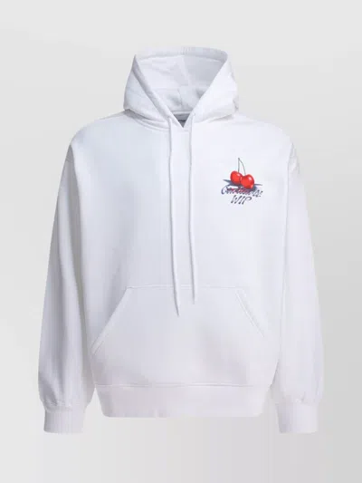 Carhartt Hooded Graphic Print Sweater With Front Pocket In White