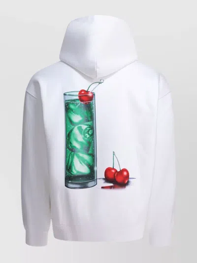Carhartt Hooded Graphic Print Sweater With Front Pocket In White