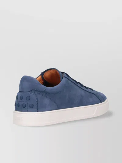 Tod's Sneakers In Nabuk Di Vitello In Blue