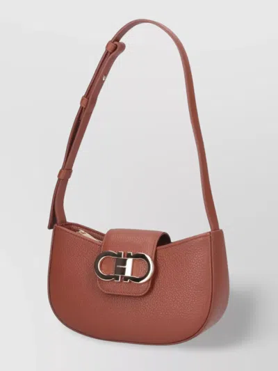 Ferragamo Shoulder Bag With Textured Finish And Adjustable Strap
