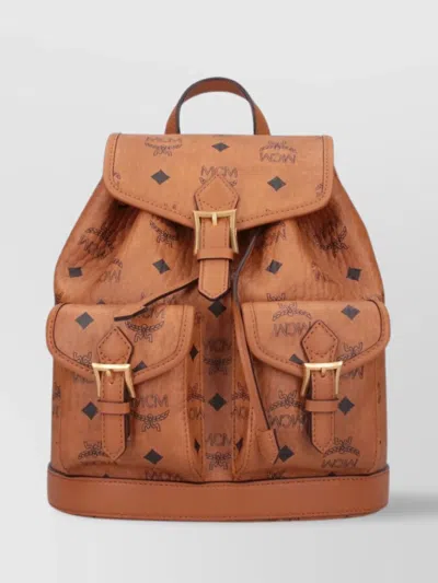 Mcm Straps Detail Hardware Pockets Handle In Brown