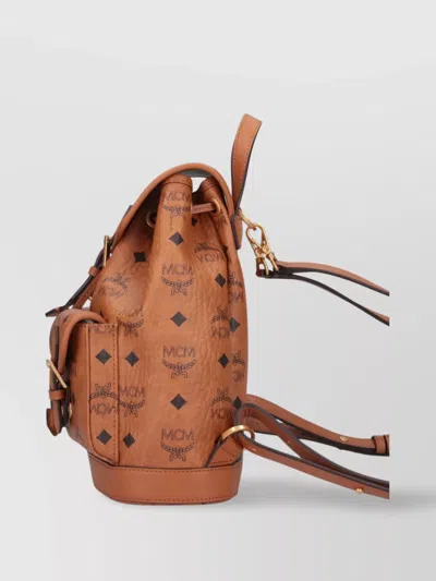 Mcm Straps Detail Hardware Pockets Handle In Brown