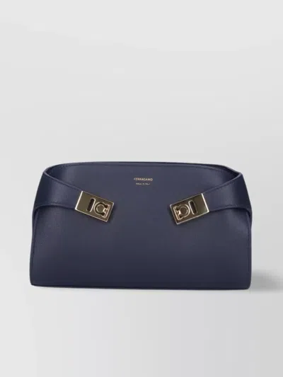 Ferragamo Structured Silhouette Top Handle Gold-tone Hardware