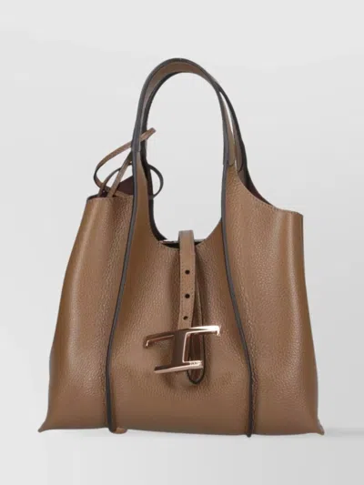 Tod's Pebbled Texture Shoulder Bag With Top Handle