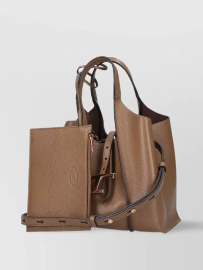 Tod's Pebbled Texture Shoulder Bag With Top Handle