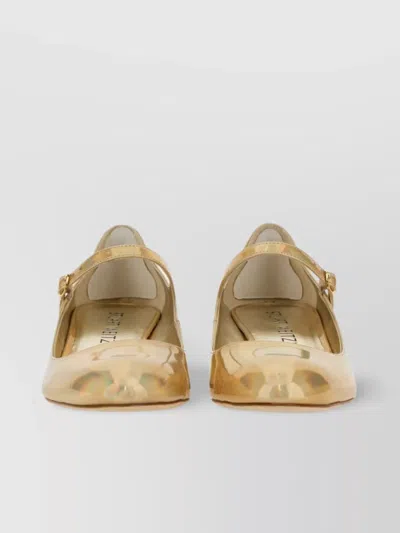 Stuart Weitzman Vivienne Almond Toe Block Heel Ballerina