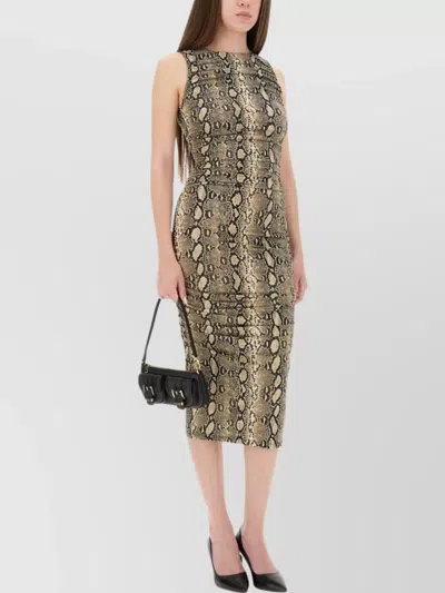 Michael Kors Snake Print Sleeveless Midi Dress
