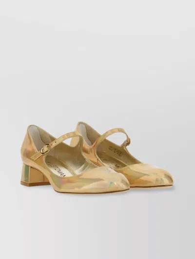 Stuart Weitzman Vivienne Almond Toe Block Heel Ballerina
