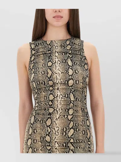 Michael Kors Snake Print Sleeveless Midi Dress