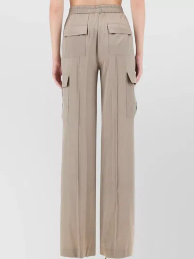 Tom Ford Cargo Pocket Drawstring Elastic Waistband Wide Leg Trousers In Gray