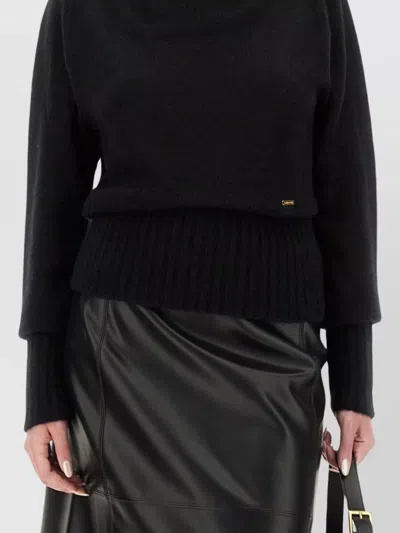 Tom Ford Knitwear With Long Sleeves And Ribbed Hem In Black