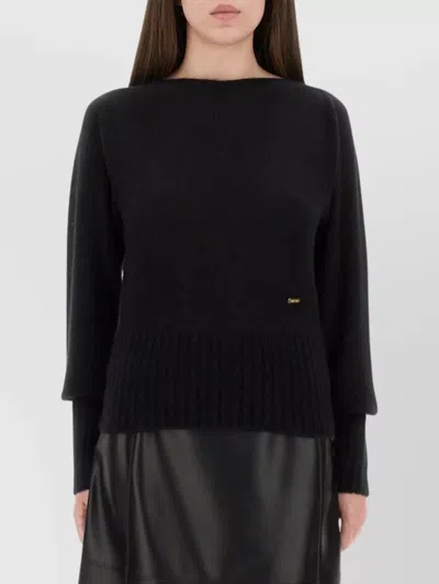 Tom Ford Knitwear With Long Sleeves And Ribbed Hem In Black