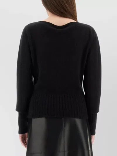 Tom Ford Knitwear With Long Sleeves And Ribbed Hem In Black