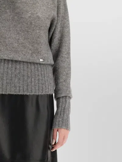 Tom Ford Knitwear With Ribbed Hem And Long Sleeves In Gray