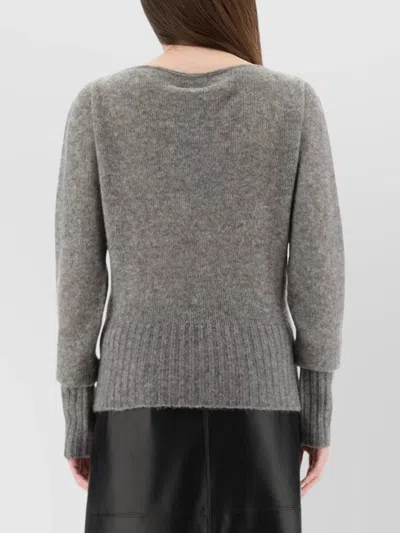 Tom Ford Knitwear With Ribbed Hem And Long Sleeves In Gray