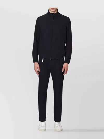 Paul & Shark Nylon Jacket With High Collar And Pockets In Blue