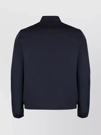 Paul & Shark Nylon Jacket With High Collar And Pockets In Blue