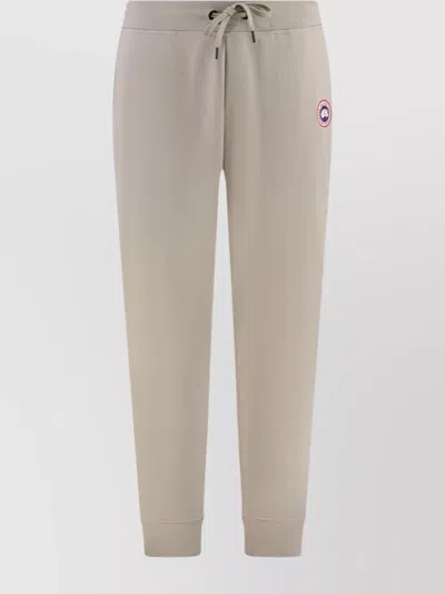 Canada Goose Cotton Track-pants With Ribbed Cuffs In Gray