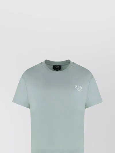 Apc Madame Street Organic Cotton Crew-neck T-shirt In Blue