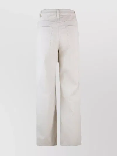 Apc Straight Leg Trousers With Pockets And Belt Loops In White