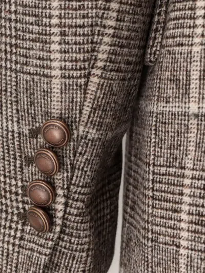 Brunello Cucinelli Double-breasted Checkered Blazer Lapel Design