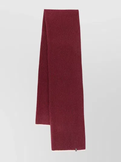 Brunello Cucinelli Ribbed Cashmere Scarf Contrast Trim