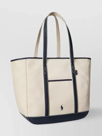 Polo Ralph Lauren Canvas And Leather Shoulder Bag