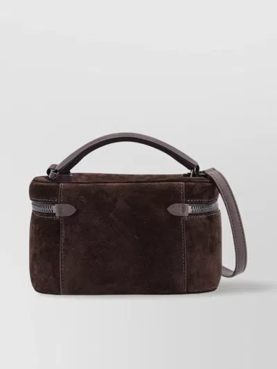 Brunello Cucinelli Suede Shoulder Bag Leather Handle